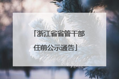 浙江省省管干部任前公示通告